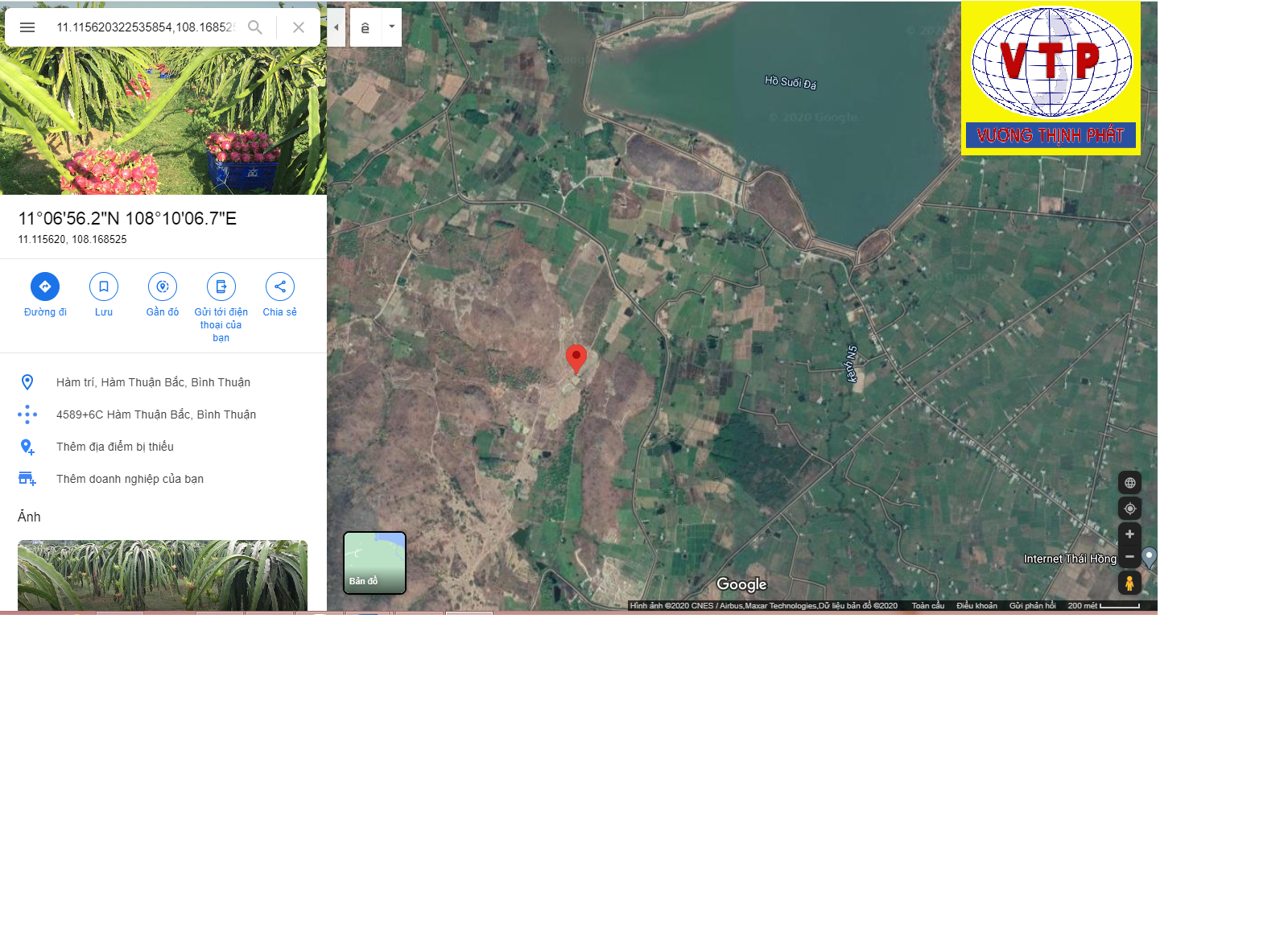 Bán  12.2 ha đất cây trồng gần Hồ Suối Đá , xã Hàm Trí , Hàm Thuận Bắc 